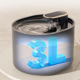 Pet Water Fountain Cat Dog Automatic Electric Drinking Dispenser with Red Light Indicator Black V1263-JX-6893