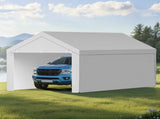 Carport Replacement Canopy, 6 x 4 m Potable Garage Tent Top Tarp with Sidewalls, UV-Resistant & V952-CKPB13X20FTHFHUUD001V0