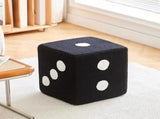 Stylish Dice-Patterned Stool, Multi-Purpose Footrest Living Room, Versatile Shoe-Changing Seat V1370-AZ4-13842