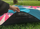 Outdoor Camping Quilted Picnic Mat Three-Layer Design, Portable & Stylish V1106-132-BLA-83845
