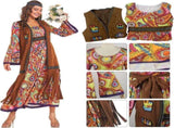 60s costume women, hippie women's dress set, 70s disco halloween outfits, hippie clothing women's V1237-ZY-203-3755