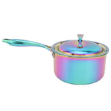 Stainless Steel Thickened Milk Pot with Lid Compound 3Layer Bottom Complementary Food PotColorful V1294-YM0901-3118210121512