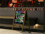 Vintage Neon LED Message Writing Board Stand Pavement Sign Illuminated Erasable V767-ZJJ93-S