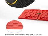 1 Pair Red Foldable Car Recovery Tracks - Heavy Duty Sand Snow Mud Traction Mats for 4WD SUV V888-ELOSUNG56516
