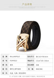 men's belt, genuine leather belt, alloy buckle belt, all-matching belt, premium men's accessories, V1102-918-41668-GOL3-130CM-51IN