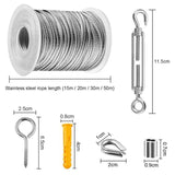 Stainless Steel Rope Hanging Kit, Nylon Coated Stainless Steel Cable, PVC Steel Cable Tensioner, for V1237-ZY-528-088
