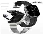 Silver 2-in-1 Bluetooth Smartwatch with Integrated Earbuds for Sports V888-ELOSUNG28582