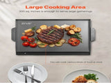 Carbon Steel Griddle, 22x16 inch Universal Flat Top Rectangular Plate, Gas Grill Griddle for BBQ V952-DCJPTG2016INSC89SV0