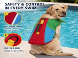 Dog Life Jacket with Rescue Handle, Reflective High Buoyancy Swim Vest for Small Medium Large Dogs, V1237-ZY-917-107