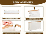 Toilet Paper Storage Basket with Lid, Holds 9-12 RollsBeige V1188-MS-525-002