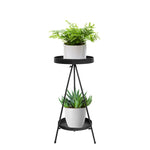 Levede Plant Stand 2 Tiers Outdoor Indoor Black Medium UM1219-M-BK