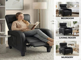 Artiss Massage Recliner Chair Small Recliner Sofa for Adults PU Leather Black RECLINER-A1-MSG-BK