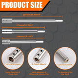 Bit Extension for 3/8Inch Round Shank, High-Carbon Steel Wood Spade Drill Bit Extender 3PCS V1369-AZ3-W-12783