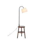 Naples Tripod Floor Lamp Shelf Storage Drawer Bed Side Table Light w/ USB Charger V563-75177