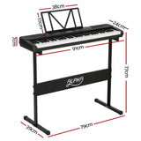 Alpha 61 Keys Electronic Piano Keyboard Digital Electric w/ Stand Touch Sensitive EK-JK-62-BK-H