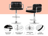 Artiss Bar Table and Stools Set Dining Desk Kitchen Chairs Cafe Pub BA-TAB-CHR-GASLIFT-WHBK