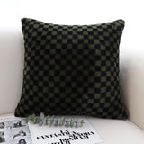 SOGA 2X 45cm Urban Light Luxury Pillow Dark Night Green Checkered Square Throw Pillow FRENCHCUSHION238X2