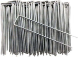 100 pcs U-shaped garden anchor pegs, 150mm, silver V1188-MS-325-1610