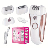 4-in-1 women's hair removal, electric epilator, shaver, foot file, trimmer, USB rechargeable, IPX6 V1347-111-56672-SKY-L
