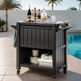 Gardeon Outdoor Storage Cabinet Box 80L Ice Bucket Cooler Rolling Serving Cart Kitchen Trolley ODF-COOLER-PP-BK