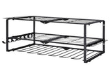 Levede Garage Storage Organiser 3 Tier Wall Mounted Power Tool Rack Metal Black WS1021-BK-AU