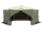 Pop Up Gazebo Tent, Pop-Up Screen Tent 6 Sided Canopy Sun Shelter with 6 Removable Privacy Wind V952-ZPSLTJLS12X1117M6V0