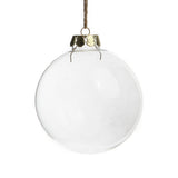 10 x Glass Bauble 10cm Diameter Round Clear with Silver Cap - table or tree centrepice personal V382-BAUBLE10CMX10