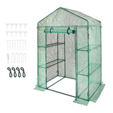 Walk-in Green House, 4.6 x 2.4 x 6.7 ft Greenhouse with Shelves, Set Up in Minutes, High Strength PE V952-ZXJZWSFMTCGLSKFP5V0