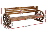 Gardeon Outdoor Garden Bench Wooden 3 Seat Wagon Chair Lounge Patio Furniture ODF-WAGON-3S-CC