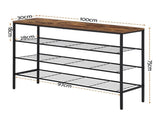 Artiss Shoe Rack 4 tier Storage Organiser Walnut DIY-SHOE-4T-BK