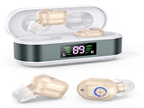 Rechargeable In-the-Ear Hearing Aids with Charging Case and LCD Display Ultra-Compact Sound V1107-CS-BLCFS