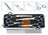 Professional Pet Dog Grooming Scissors Straight Curved Thinning Shear Tool Kit - Blue V1366-AZ2-W-11164