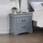 4 Pieces Bedroom Suite in Solid Wood & MDF King Size Grey Colour Bed, Bedside Table & Dresser V43-BDS-SPNC-4PC-DRS-K