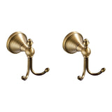 2X Double Hooks, Antique Brass Towel Hook, Wall Mount Wall Hooks for Hanging, Towel Hooks for V1369-AZ3-W-09374