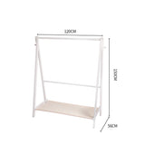 Levede Clothes Rack Wooden Wardrobe White CR1005-WH