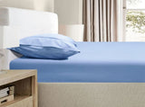 Ramesses 2000TC Bamboo Embossed Fitted Sheet Combo Set Mid Blue Single V442-KIT-FITTEDSS-2000TCBAMBOO-MIDBLUE-SB