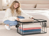 6 Pcs Extra Large Clear Storage Bags With Zipper Handles, Thick Foldable Plastic Bins for Clothes V1237-MS-724-153