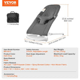 VEVOR Baby Bouncer Folding Bouncer Seat Chair for Babies with 2 Reclining Angles V952-YEYYQZCKDJWWODJ6WV0
