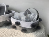 Cotton Rope Knitting With Fur Ball Storage Basket Snacks Keys Sundries Basket V1294-YM0523-220209HJ01-2