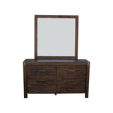 Dresser with 6 Storage Drawers in Solid Acacia & Veneer With Mirror in Chocolate Colour V43-DRS-NOW-CH