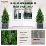 VEVOR 2 Pack 3' Artificial Cedar Topiary Tree Faux Plant UV Decor In/Outdoor V952-XSRGXJS36YCAQ7I5UV0