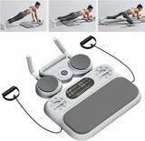 Grey 6-in-1 Multifunctional Fitness Board Ab Wheel, Automatic Rebound, Fat Burning and Core V888-ELOSUNG13252