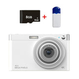 4K 8X Optical Zoom Telescopic Lens Digital Camera With Card Reader & 8G - White PRL-7020023060DBT