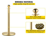4PCS Gold Stanchion Posts Queue, 38 Inch Red Velvet Rope, Crowd Control Queue Line Rope, V952-GLZJS1.5M3GHRS4JTV0