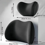 Brown Ergonomic Memory Foam Car Headrest & Lumbar Support Cushion Set - Driving Comfort Neck & Back V888-ELOSUNG27017