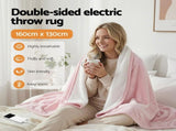Giselle Electric Throw Rug Dual Side Fleece Flannel Heated Blanket Pink EB-C-THROW-RUG-DS-PK