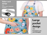 3 Pack Floral for Women,Adjustable Chef Apron with Flower Pattern,Waterproof Kitchen Cooking V1192-AZ-W-31852