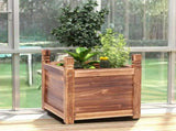 Small Raised Garden Bed 30x30x33/38cm Wooden Planter Box V178-66980