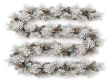 Christabelle 2.74m Alpine Snow Christmas Garland Pre Lit Multi Function LED Timer Flocked Pine 112_WFLAS274
