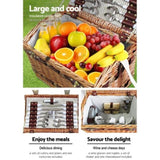 Alfresco 4 Person Picnic Basket Set Storage Blanket PICNIC-4PPL-CHEESE-BR